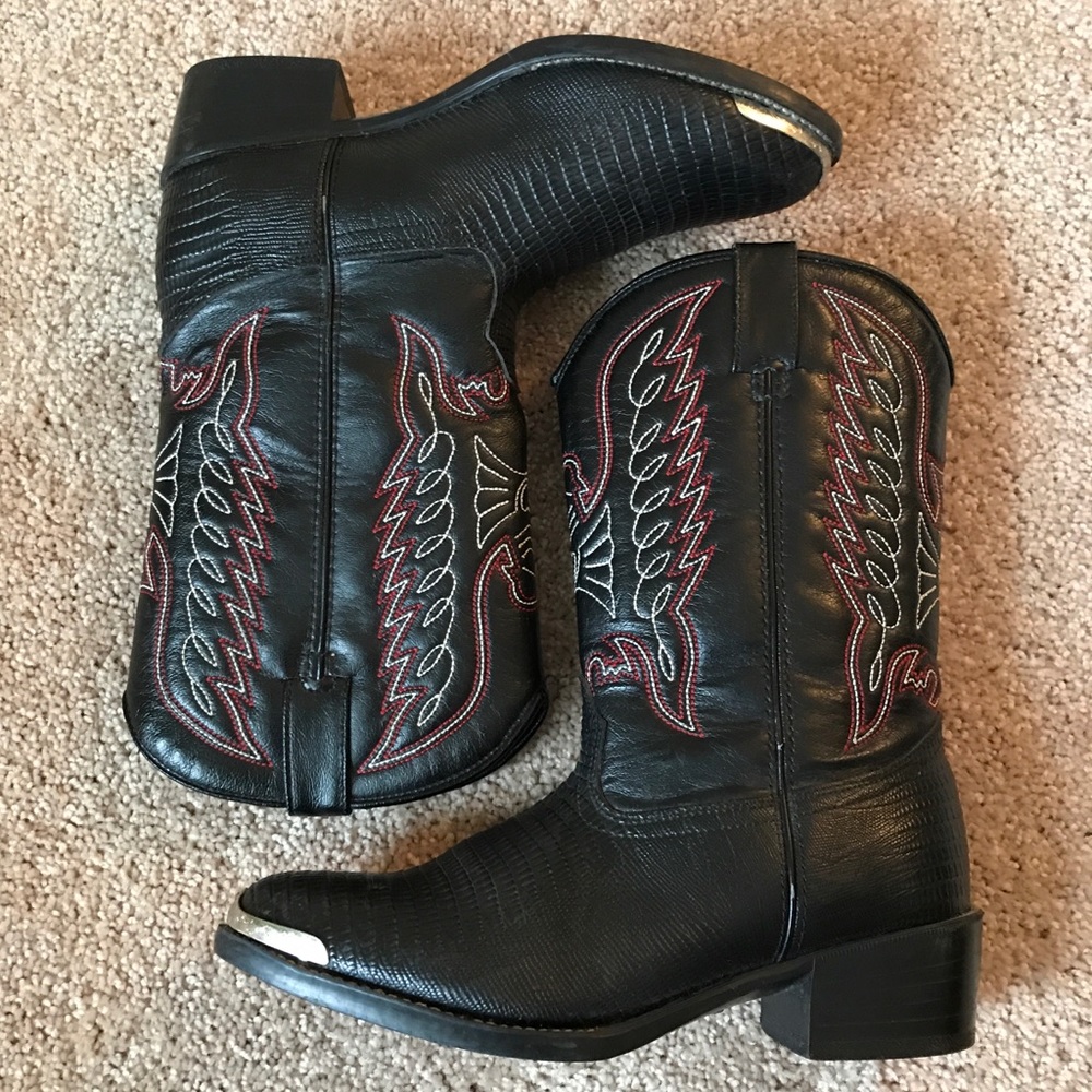 Kids Durango Lil Black Lizard cowboy boots